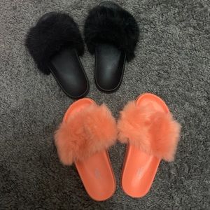 Fluffy Slides (Bundle of two)